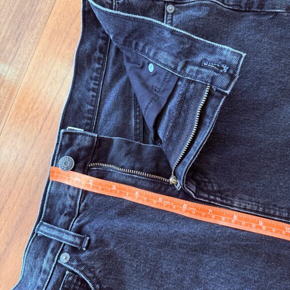 Madewell Skirt Size 28 Black Denim Maxi Front Slit - Picture 8 of 12